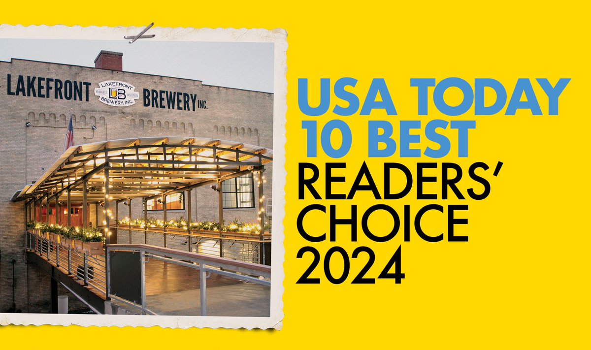 We’re Number 2! USA Today readers voted Lakefront Brewery the second Best Brewpub in America. 10best.usatoday.com/awards/travel/…