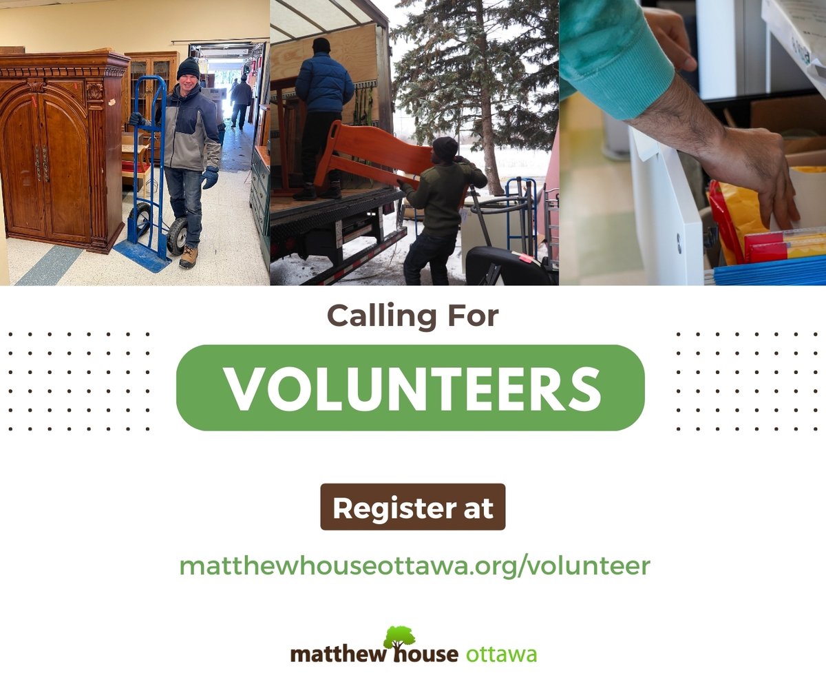 📣 Volunteer with us! We’re always looking for more people in the community to join our team - learn more at matthewhouseottawa.org/volunteer