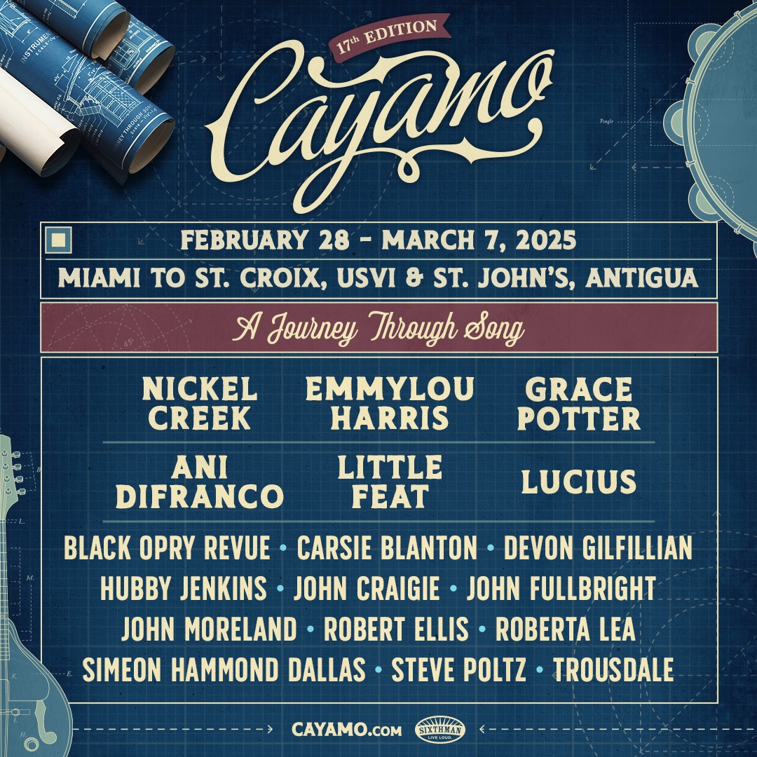 i'm psyched to be joining @Cayamo 17th Edition sailing february 28th through march 7, 2025. its going to be gas. so come join us! pre-sale link: cayamo.com/presale/ #cayamo