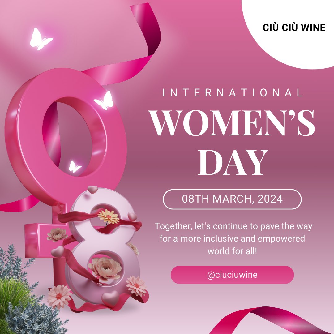 Together, let’s continue to pave the way for a more inclusive and empowered world for all! Happy international women’s day! 🍷