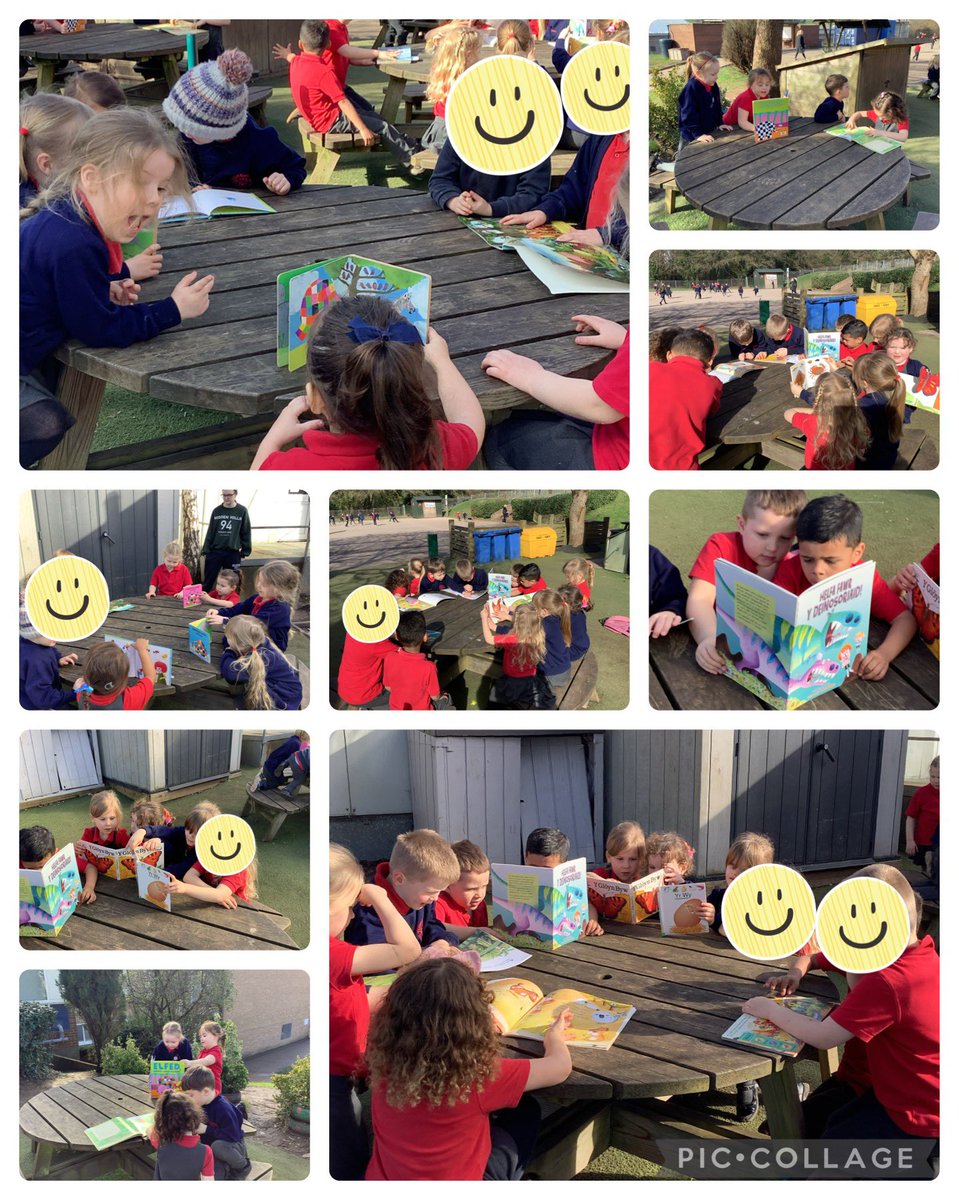 Darllen yn yr heulwen gyda ffrindiau☀️
Reading in the sunshine with friends ☀️
#Darllenathon #Readathon