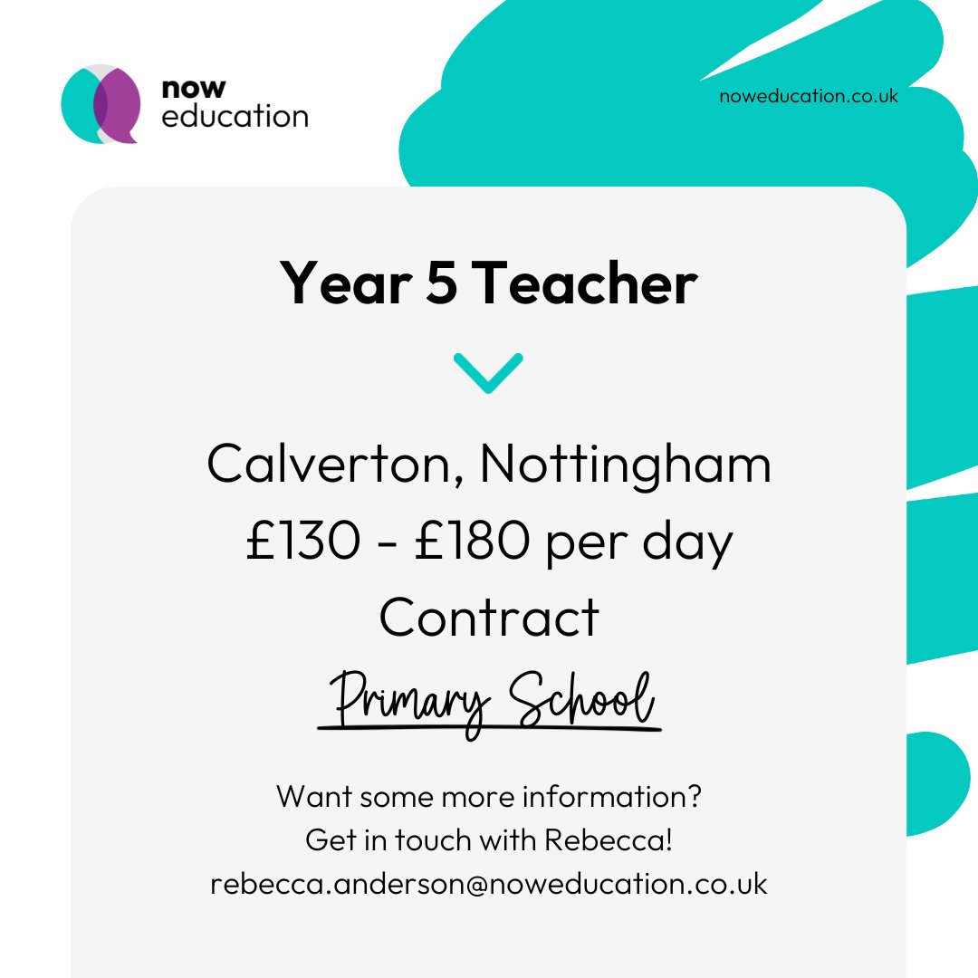 Now Education are looking for an enthusiastic Year 5 teacher to join a Primary School in Calverton for the summer term. This position offers the opportunity to inspire and educate Year 5 students in a supportive and vibrant learning environment. bit.ly/3PAy3yD