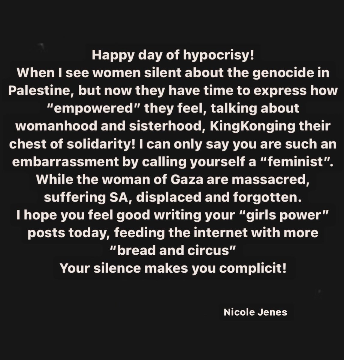 If you are silent, you are complicit! ❤️🍉🕊️ #InternationalWomenDay #Palestine #GazaGenocide #DiaInternacionalDeLaMujer