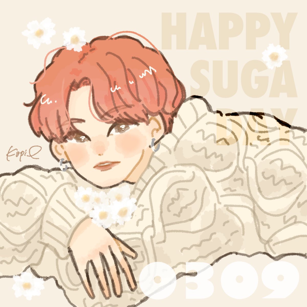 ユンギさんおめでとうございます🤍🎂 #HAPPYSUGADAY #HappyYoongiDay #HappyBirthdaySUGA #btsfanart