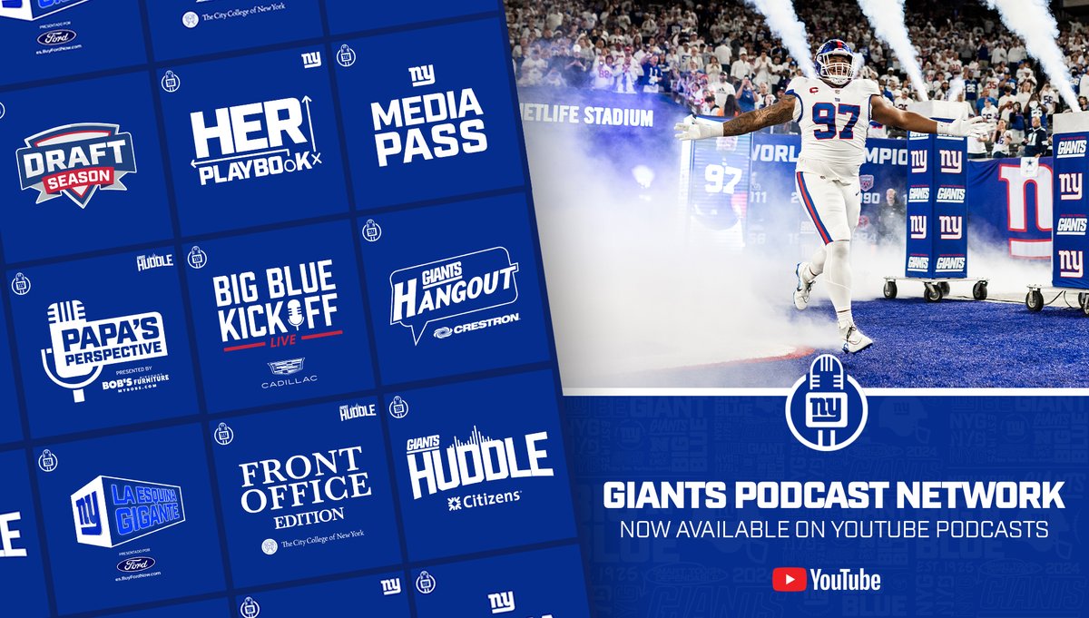 The Giants Podcast Network is now available on YouTube Podcasts & YouTube Music! Subscribe now for breaking news, exclusive interviews, analysis, free agency and draft coverage ▶️: nygnt.co/ytpd 🎵: nygnt.co/ytmsc