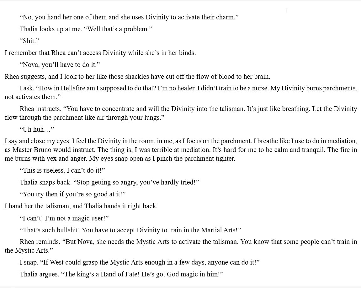 Another snippet from my next book, Return to Fate. Dark Fantasy, epic, action/adventure. Book four of my series, and the conclusion to my New King saga. This have Nova and Thalia arguing about getting Rhea out of her binds. #WritingCommunity #FantasyIndiesMarch #BetaReaders