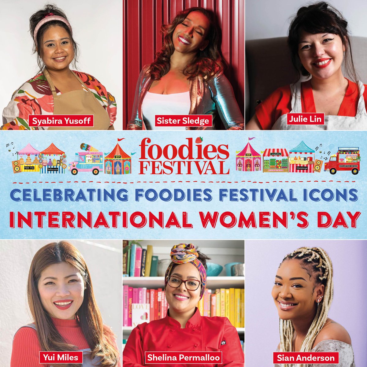 Proud to be a female owned business and to showcase amazing female talent at our festivals - MasterChef Champions to Bake Off stars, authors, entrepreneurs and a music icon! 😍🔥💪 #internationalwomensday Shout out to @mah_gigs Emma too!