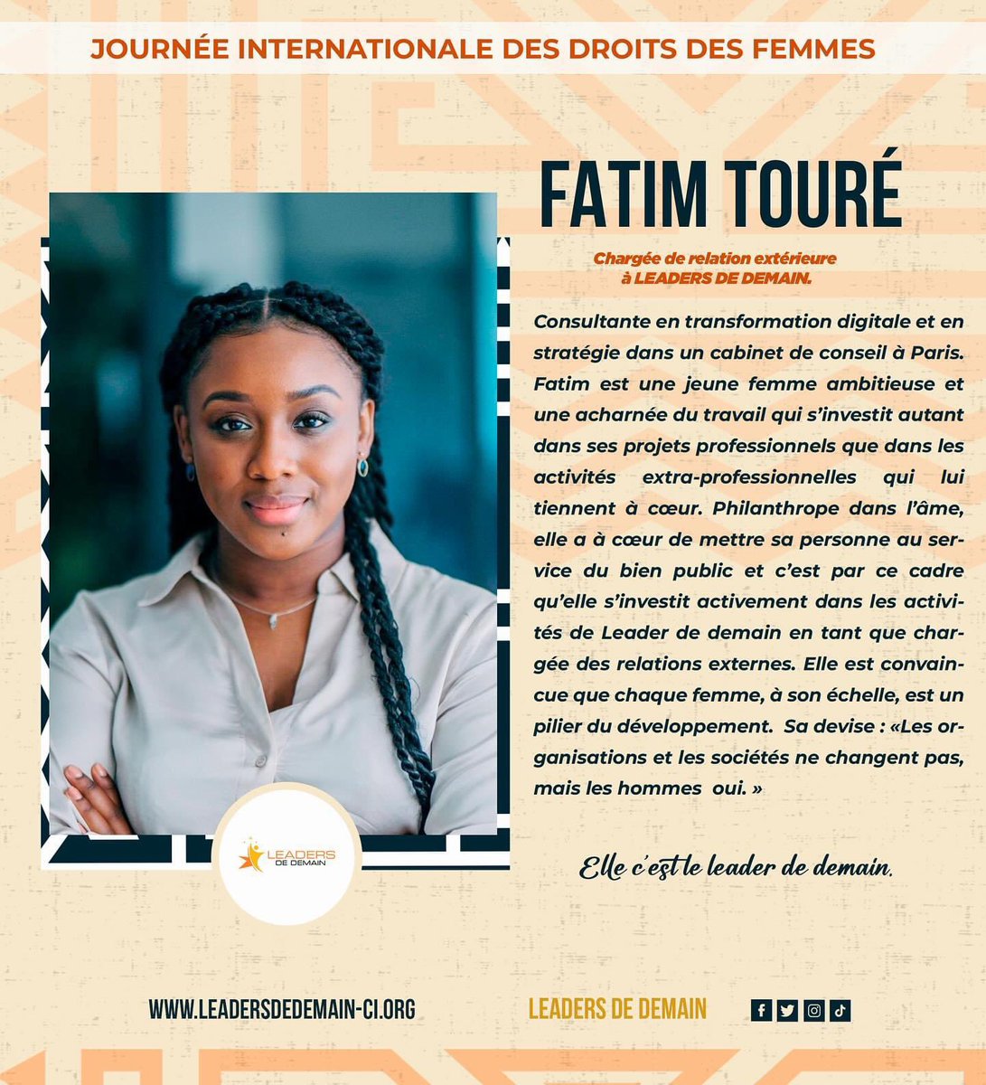 Leadersdedemain's tweet photo. Journée Internationale des Droits de la Femme avec nos magnifiques dames leaders de demain✨
#LeadersdeDemain #leadership #8Mars #DroitsdelaFemme @ForumdesLeaders #FORLEAD https://t.co/nwvOUh8vJS