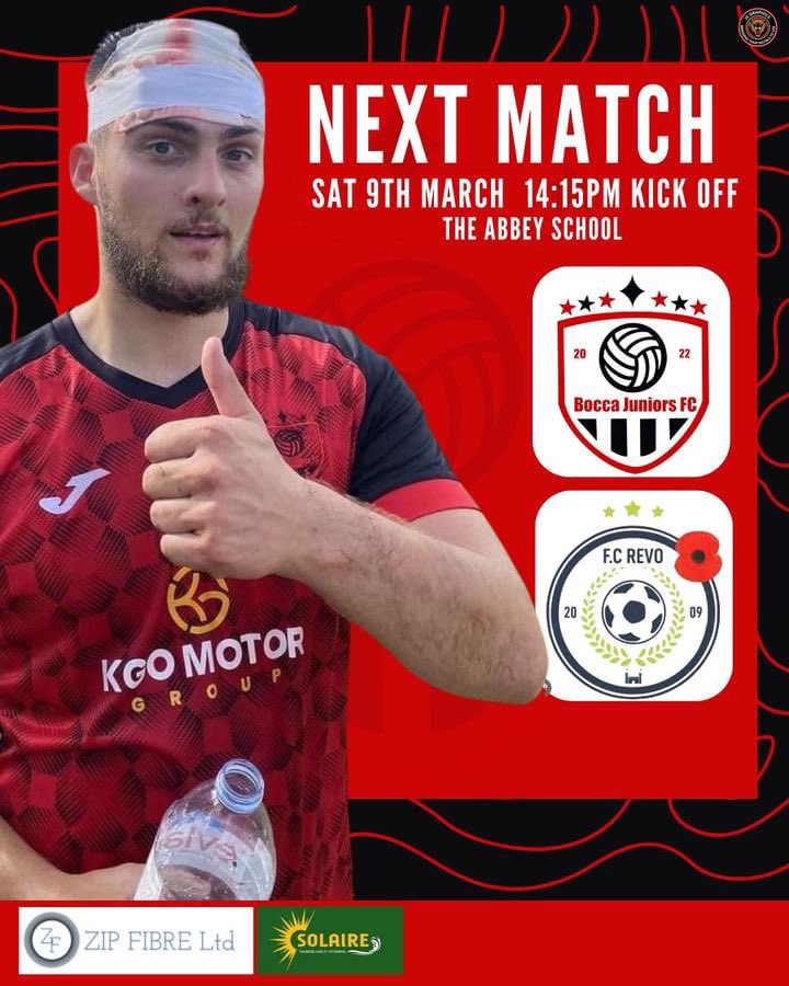 1st Meets 2nd This Weekend In The Kent County Division 3 As Bocca Host @fcrevo At The Abbey School. 3 Points This Weekend Will Apply Pressure To Revo At The Top Of The Table & Help Our Bid In The Promotion Push. #UpTheBocca❤️🖤