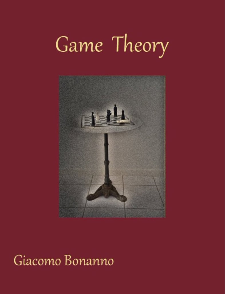 [Download 592-page PDF eBook] 'Game Theory': irving.vassar.edu/faculty/gj/215…
————
#GameTheory #Gamification #Mathematics #Economics #ExperimentalEconomics #Strategy #Auctions #NashEquilibrium #InformationTheory #Statistics #Probability