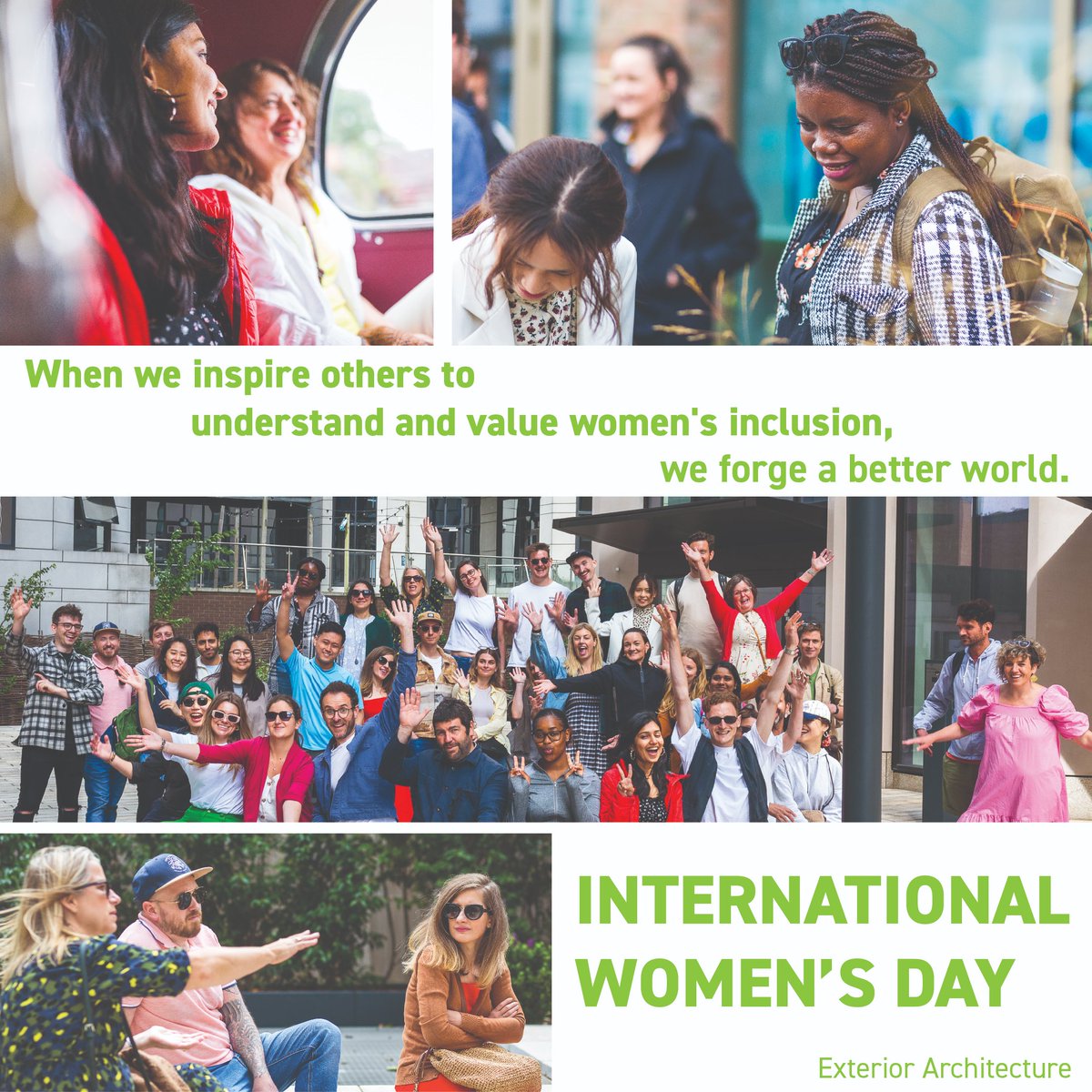 ExtArchitecture's tweet image. ExA celebrating International Women&apos;s Day &amp;amp; #InspireInclusion. Investing in women&apos;s leadership accelerates progress - 60% female rep at senior level. We foster an inclusive studio culture, champion female voices &amp;amp; innovation through diverse perspectives for equitable environments