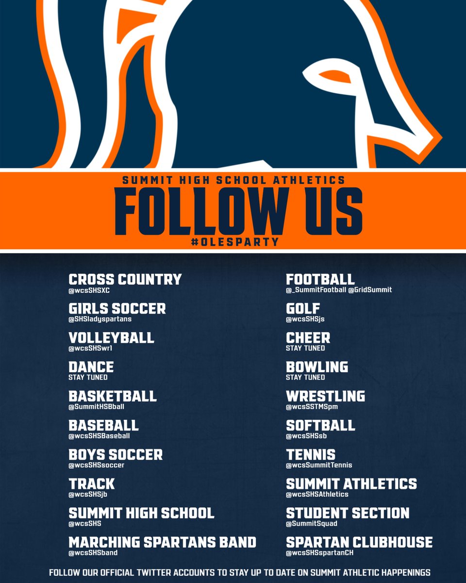 Summit Spartans Athletics (TN) (@wcsshsathletics) on Twitter photo Take some time this Spring Break to make sure you're following all of our Official Summit Spartan accounts
#OleSparty #SpartyParty ๐๐ชฉ
@summitsquad <a href="/wcsSHS/">Summit High School (TN)</a> Take some time this Spring Break to make sure you're following all of our Official Summit Spartan accounts
#OleSparty #SpartyParty ๐๐ชฉ
@summitsquad <a href="/wcsSHS/">Summit High School (TN)</a>