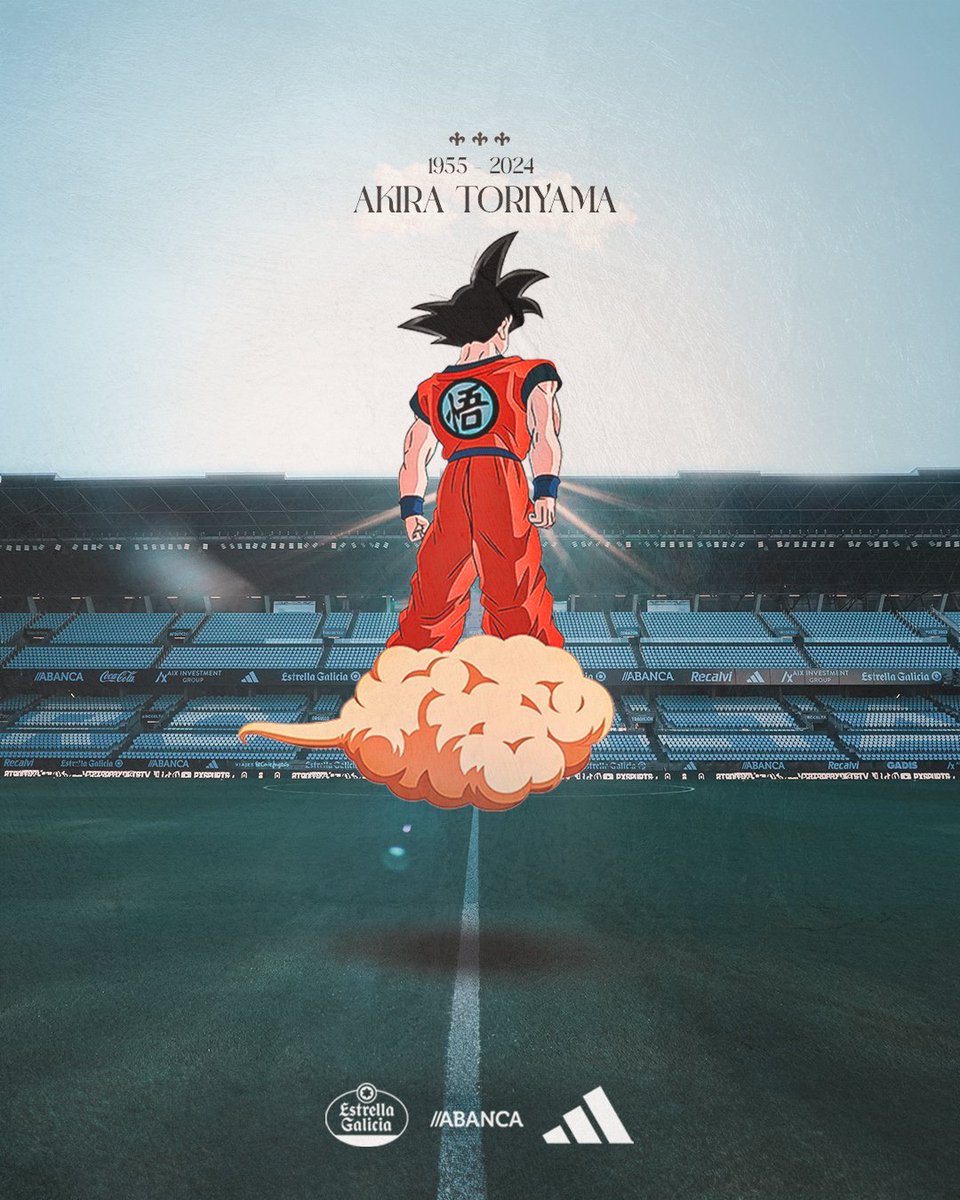 La imagen que publicó Celta de Vigo en homenaje por la muerte de Akira Toriyama, creador de Dragon Ball. ❤️