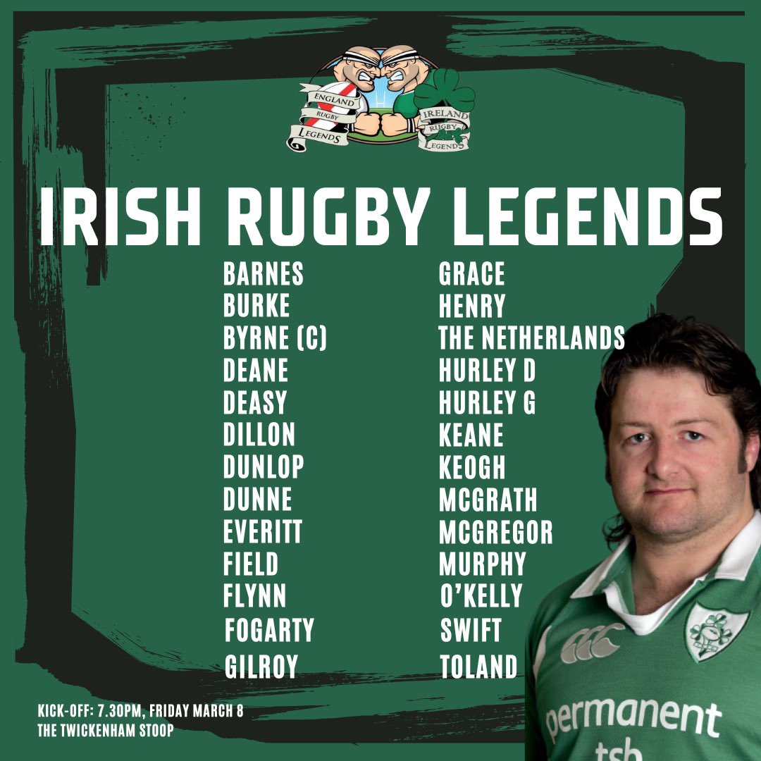Teamsheet is in 📥

Best of luck to everyone involved - on both sides! There’s a greater cause at stake 👍🏻

#RugbyLegends