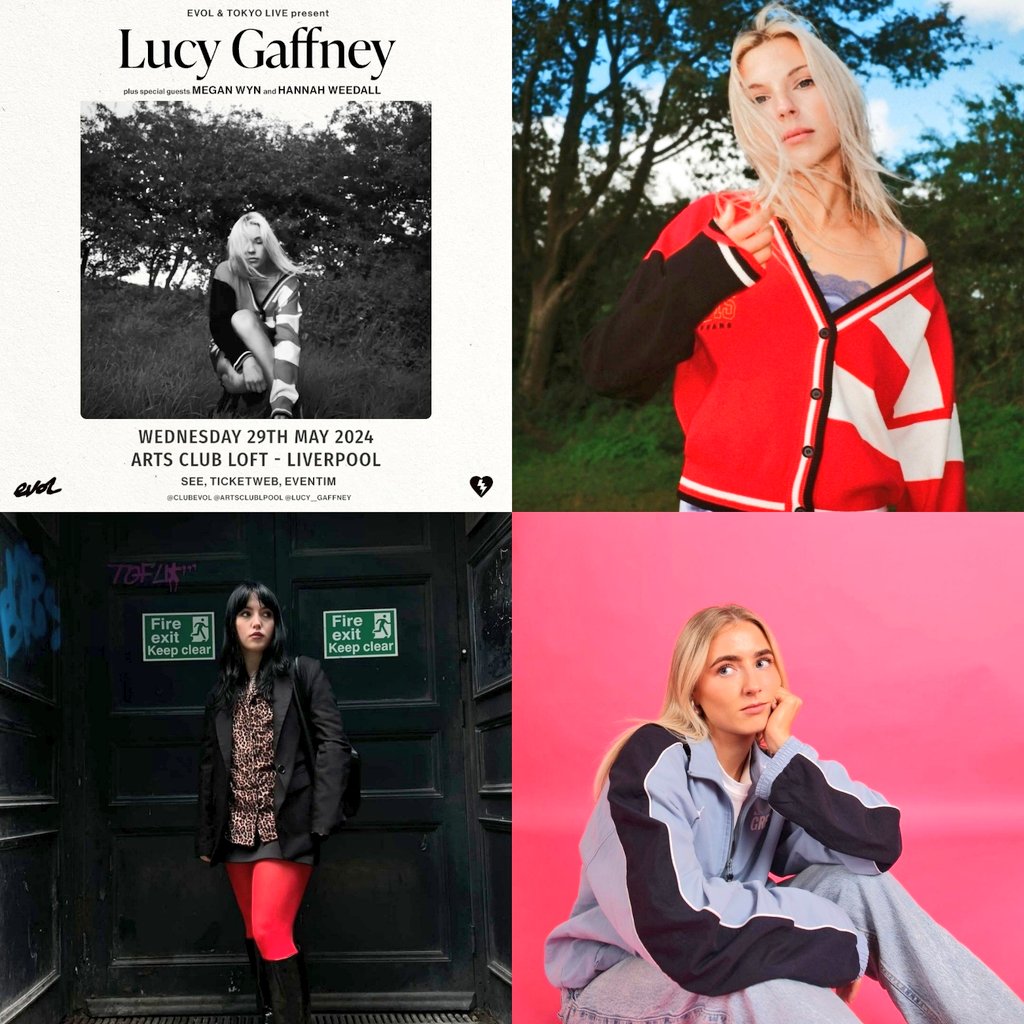 A beautifully curated lineup if we do say so ourselves. All of these female voices will complement eachother nicely. Belfast's @Lucy__Gaffney w/ guests @megannwyn & @hannahweedalll. 29/5 @artsclublpool. Tickets: seetickets.com/event/lucy-gaf… 📸 @voteforpatmore (LG), @JohnsysShots (HW)