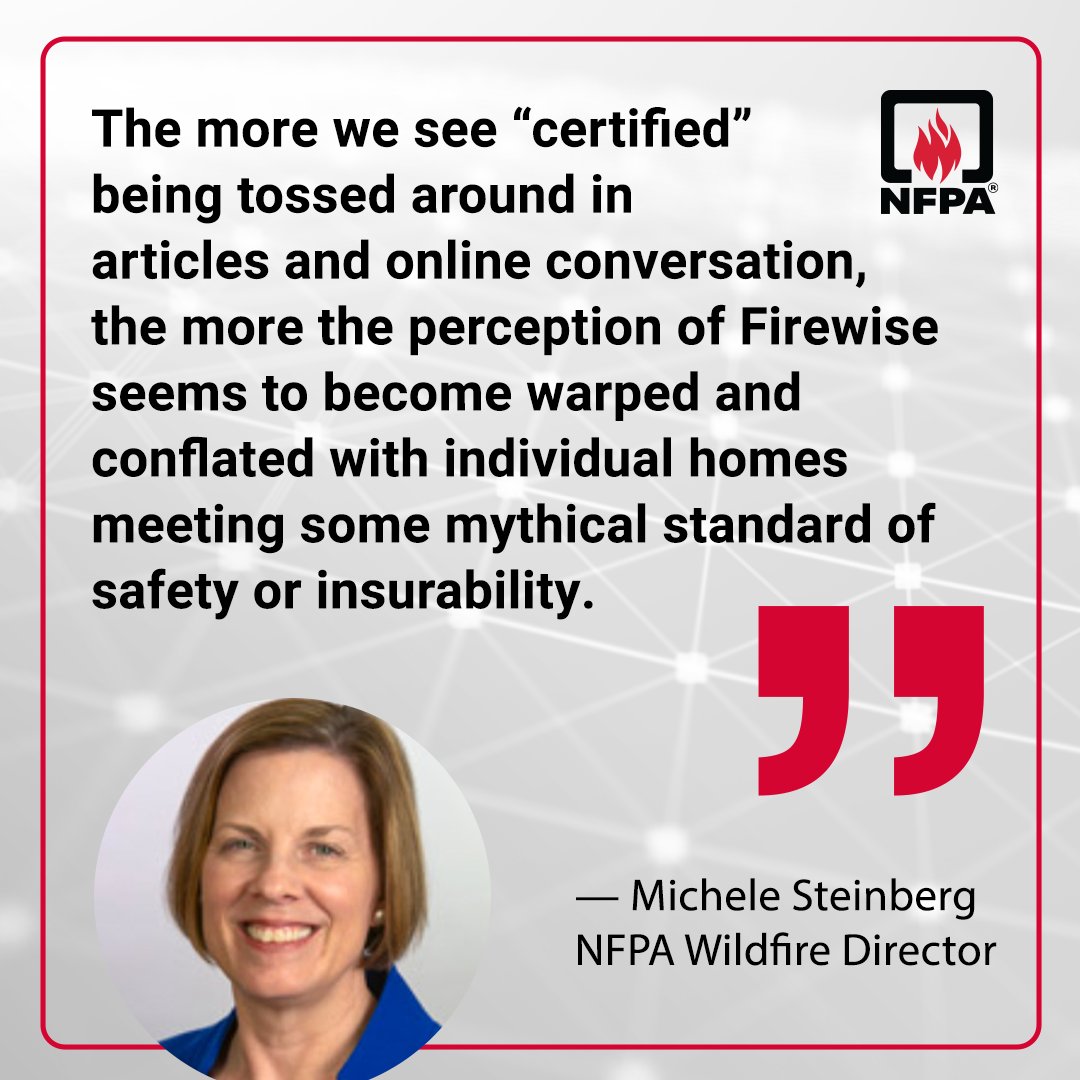 Firewise USA® sites are recognized, not certified. Learn why this is an important distinction: nfpa.social/aXX450QLVAi