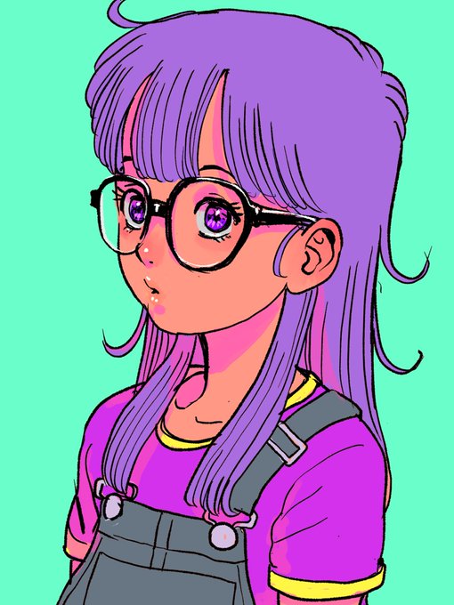 「bangs purple shirt」 illustration images(Latest)