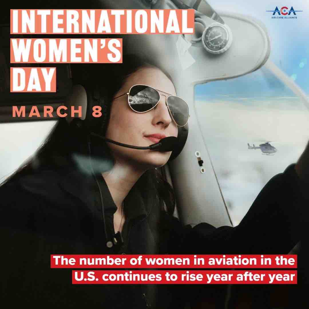 The @faanews 2023 U.S. Civil Airmen Statistics determined women account for 10.2% of total pilots. On #WomensDay #IWD2024, we celebrate the strides made by women in aviation. If you are or know a female pilot interested in volunteer flying, visit us at aircarealliance.org