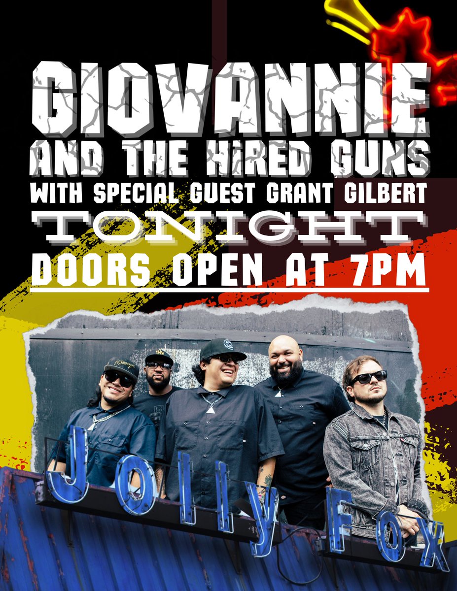 TONIGHT! 🤩
Giovannie and the Hired Guns are blowing the roofs off of the Jolly Fox and we can’t wait for you to be there! 🔥 Doors open at 7pm with Grant Gilbert kicking off the show! 🎉 Don’t miss out on a rockin night tonight, HuntsVegas! 🎸