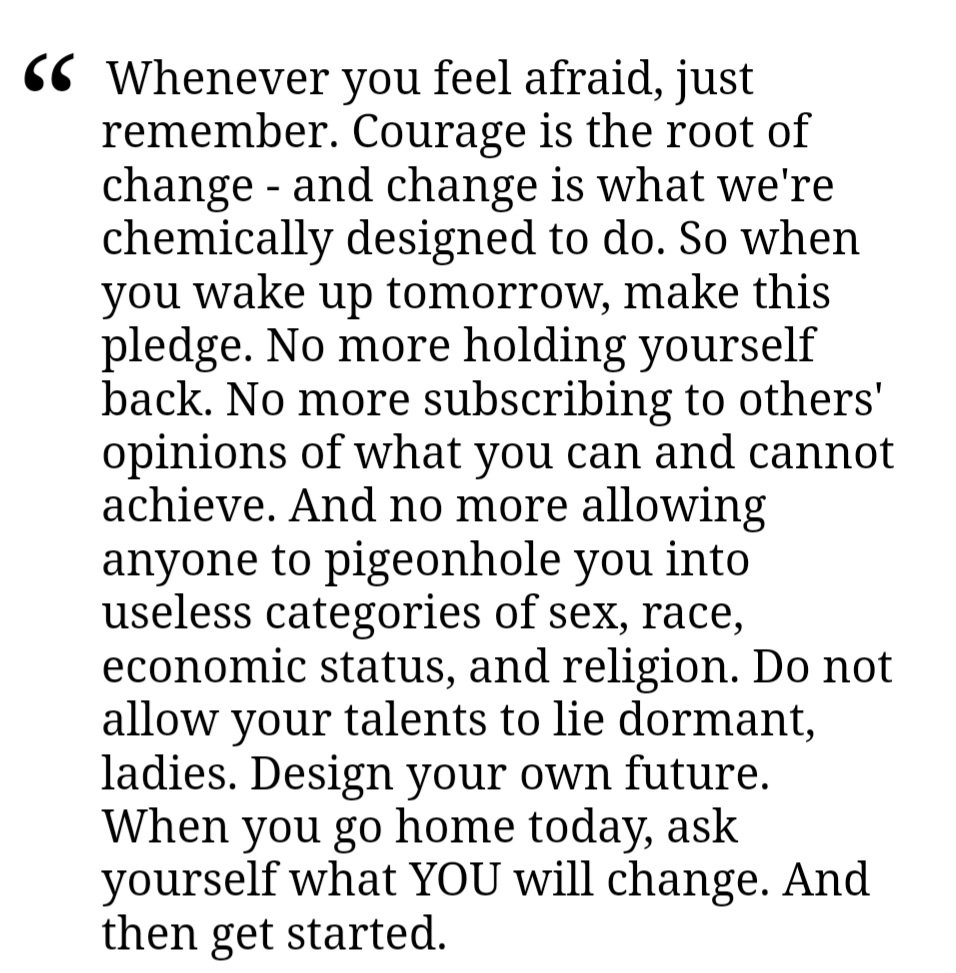 A quote from my Spring Break read on #InternationalWomensDay