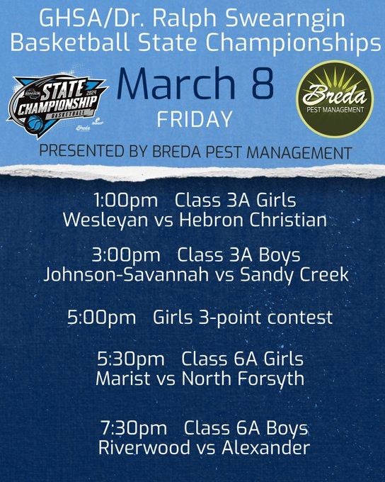 OfficiallGHSA's tweet photo. State Basketball Championship | Day 3 🏀�� Schedule @MaristBooster Vs. @NoFoWBB 
Today 5:30PM

If not able to attend-Please watch on @NFHSNetwork 
📺: https://t.co/oKc3xwaYlF

@NForsythHigh @DrJeffBearden @MaryFligg2025 @EmmaSimon2024 https://t.co/m5cCnayi5R