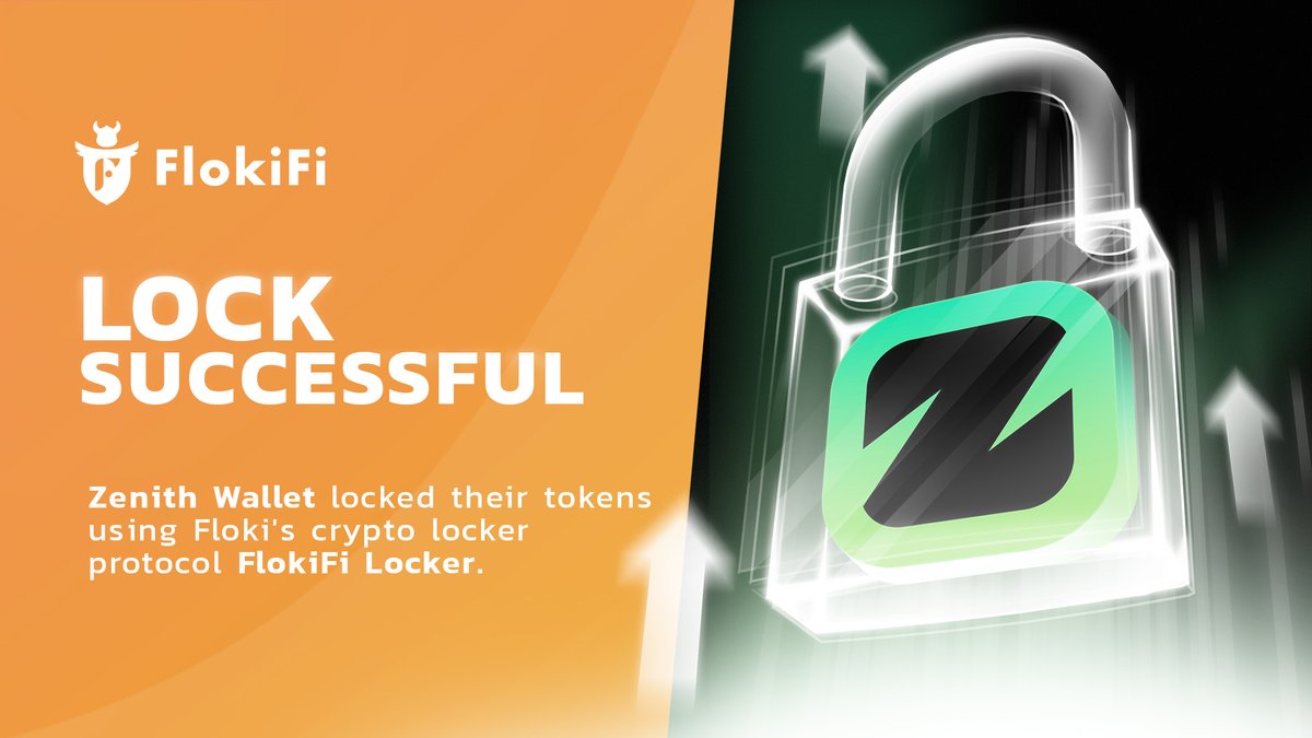 FlokiFi's tweet image. Zenith Wallet has locked $204,000 worth of $ZW LP tokens for 6 months using #Floki's crypto locker protocol, #FlokiFi Locker! 

This lock serves as another strong factor of trust placed in #Floki's superior digital asset locker protocol, FlokiFi Locker, and the relentless…