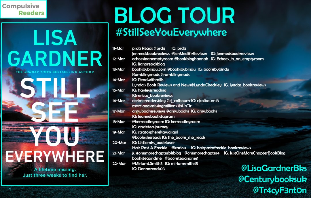 It's almost release day! The #StillSeeYouEverywhere celebration continues with the launch of a month-long blog tour on Monday. A huge thanks to my UK Publisher @centurybooksuk for setting this up! Hope you can visit one (or all) of these blogs in March.
