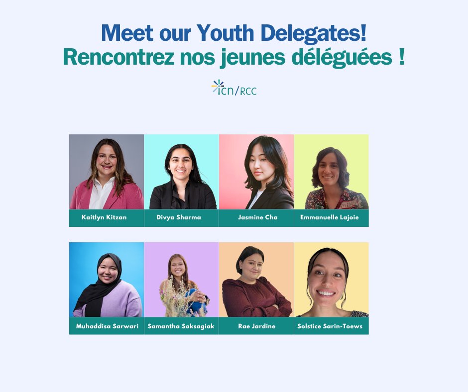 Meet our 2024 Youth Delegates! 🌟 Empowering change at the Commission on the Status of Women. Their voices are our future. Support them! Learn more: icn-rcc.ca/en/youth-deleg… — Découvrez nos délégués jeunesse 2024 ! 🌟Plus d'infos : icn-rcc.ca/fr/yd-fr/
