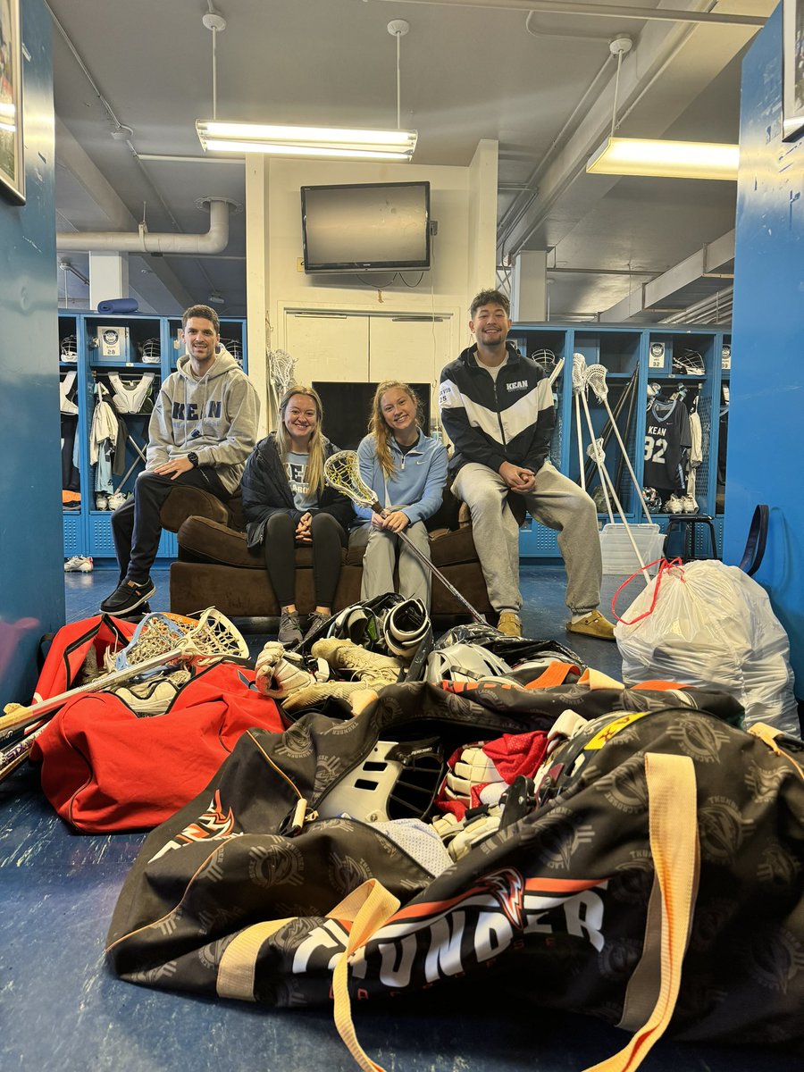 keankubs's tweet photo. “Our kids still talk about playing at Kean a few years ago. Hoping someday we can get one of ours at the next level someday.” -Newark East Side Head Coach John Hay &amp; Volunteer of @urbanexposurenj 

Men’s &amp; Women’s Lax took time before spring break to collect and donate gear https://t.co/zYOMcaWMBO