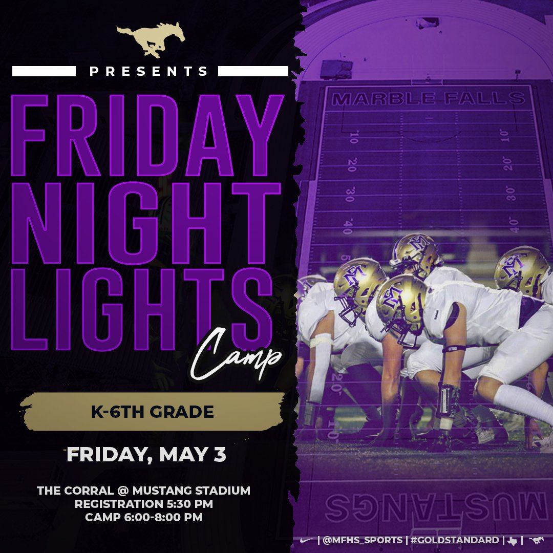 Get ready K-6 Mustangs Football under the lights @ the Corral at Mustang Stadium is coming soon....#GoldStandard