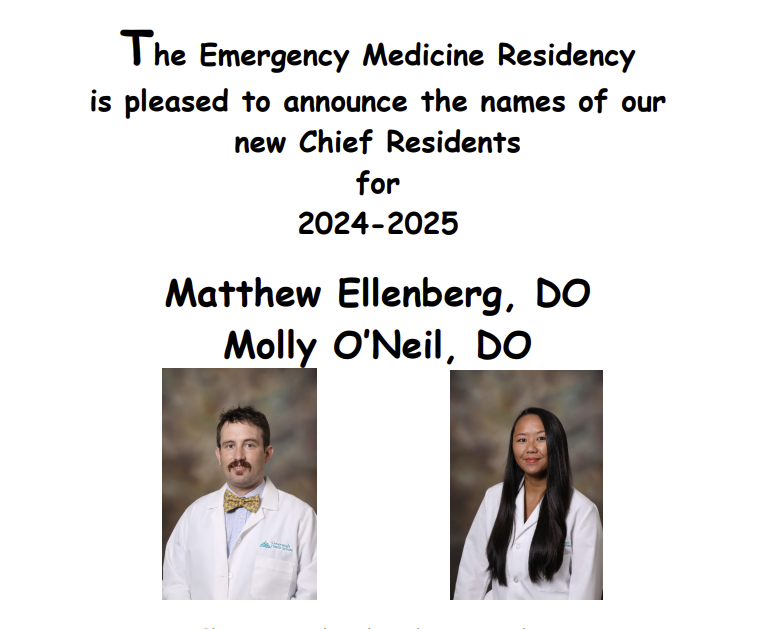 ConemaughEMres's tweet image. Congrats to our new Chief Residents!