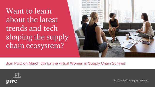 Don't miss the virtual summit on March 8th, exploring supply chain trends and tech. Catch Monica Nayar, PwC San Jose Office Managing Partner, at 1:00 PM CST sharing insights on innovation strategies. Register now to secure your spot! pwc.to/48G7JcU