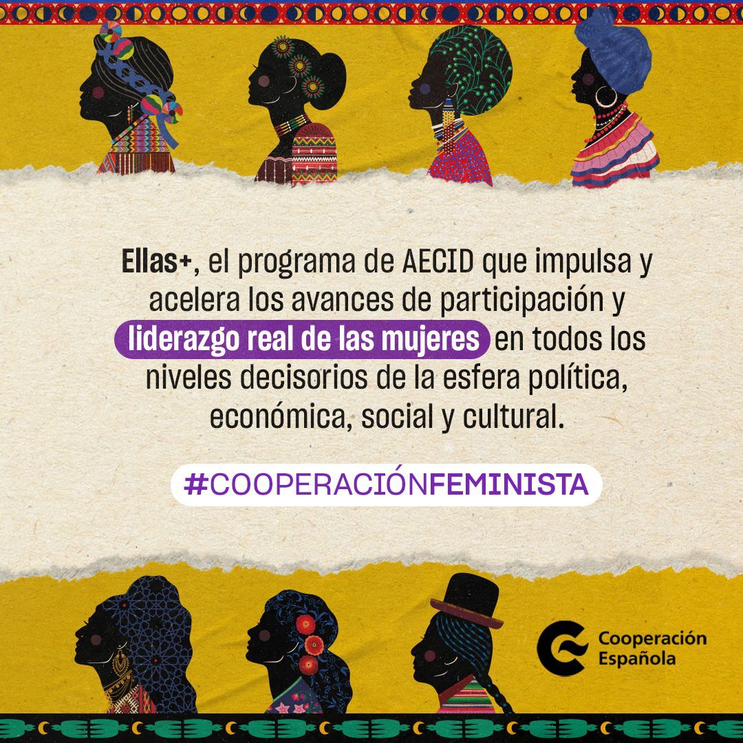 🥰Todos los días y en especial hoy, #8M, seguimos apostando por una #CooperaciónFeminista a través de nuestros proyectos e impulsando un futuro en el que la igualdad de derechos sea una realidad. #SomosCooperación