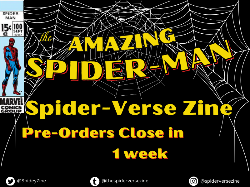 SpideyZine's tweet photo. 🕷️Pre-orders

Only 1 week left of our pre-orders! Be sure to snag a bundle before we close! Think we can unlock our amazing bookmarks before the time ends? 

📅Deadline: March 15 https://t.co/tHMkXQk6p8