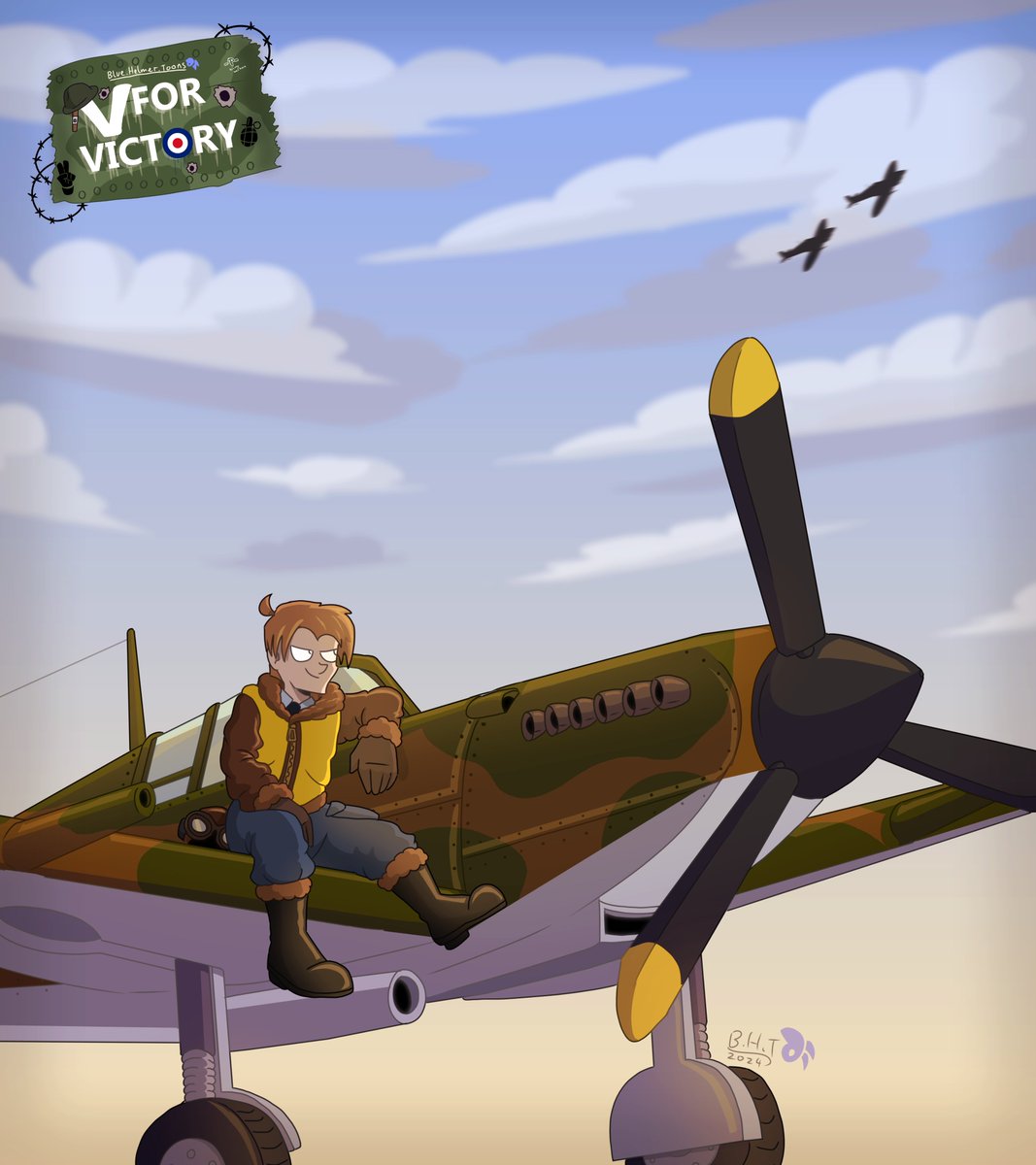 V for Victory - Tommy and Spitfire

#bhtvforvictory #ww2 #ww2aircraft #spitfire #ww2spitfire #ww2planes #ww2plane #worldwar2 #bluehelmetoc #oc #ocs #myoc #myocs #originalcharacter #digitalart #digitaldrawing #cartoon #cartoonstyle