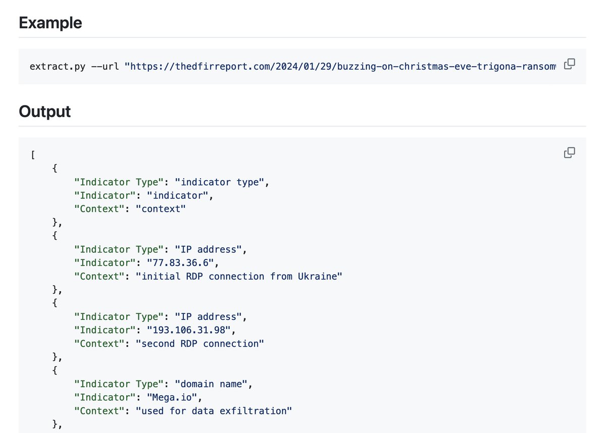 🔬 aiocrioc

An LLM and OCR based Indicator of Compromise Extraction Tool

Extracts IP addresses, domains, URLs, etc., from text using GPT-4

Then analyzes all text from images after OCR-ing them with Pytesseract

By <a href="/referefef/">James Brine</a> #cybersecurity

github.com/referefref/aio…