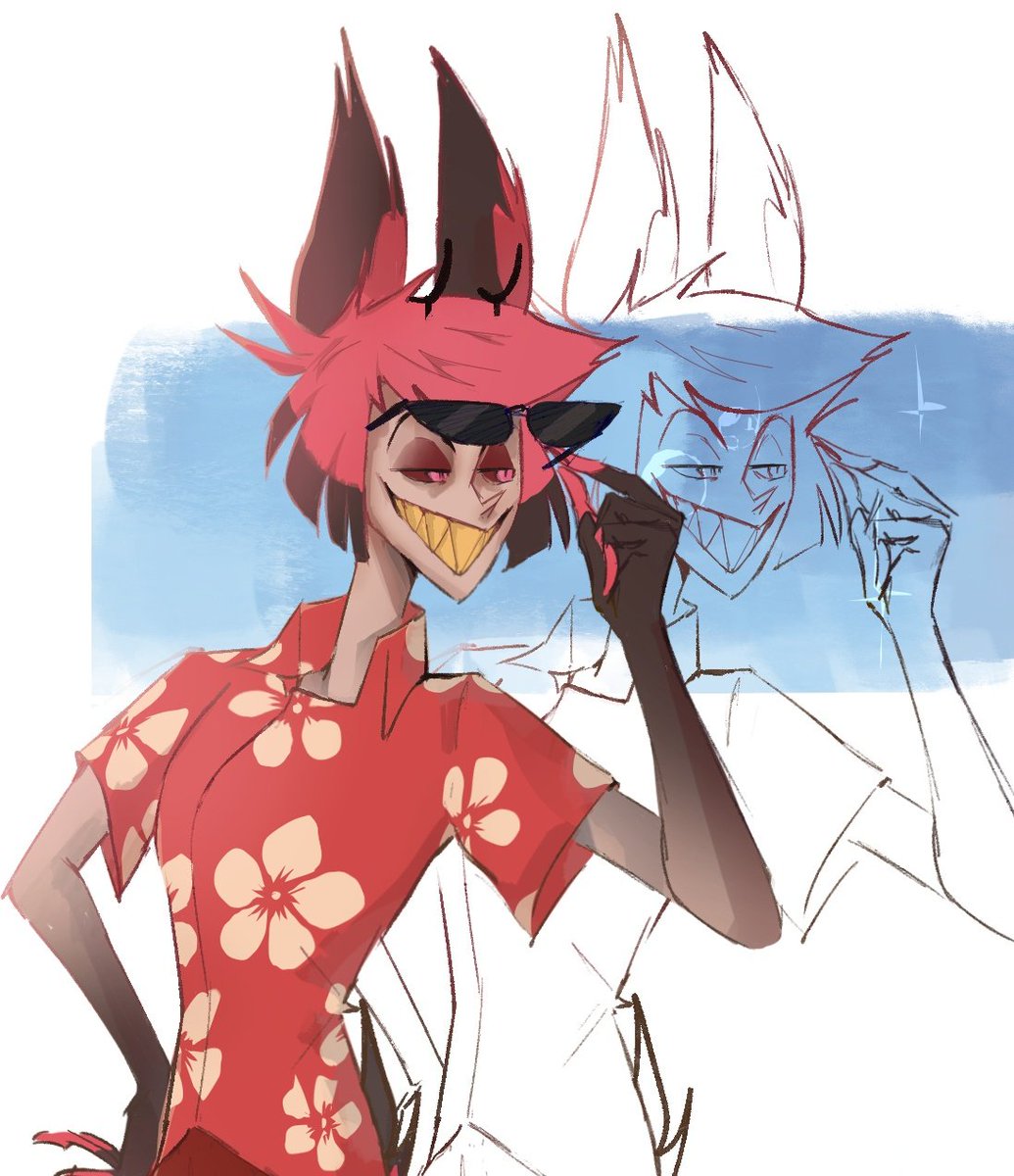 They go on vacation⛱️ #CursedCatAlastor #alastorhazbinhotel