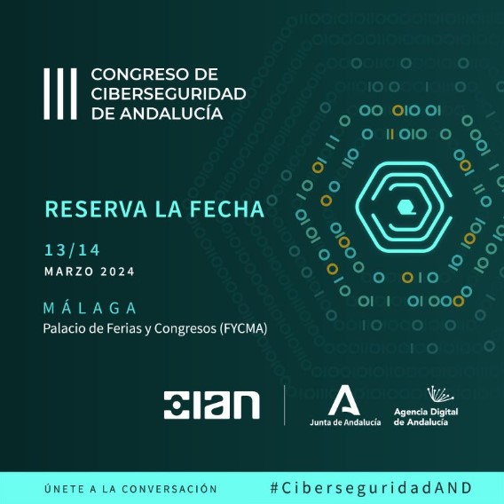 🚨 Llega el III Congreso de Ciberseguridad de Andalucía organizado por <a href="/AgenciaDigAnd/">Agencia Digital de Andalucía</a> - <a href="/CentroCiberAND/">Centro Ciberseguridad Andalucía. CIAN</a>

🔐 Una cita imprescindible para los profesionales de la #seguridad digital

ℹ Más info: juntadeandalucia.es/congresocibers…

#CiberseguridadAND