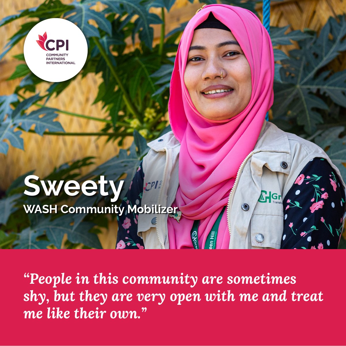 #IWD2024
#InternationalWomensDay
#InspireInclusion
#InvestinWomen
Sweety is a Water, Sanitation and Hygiene (WASH) Community Mobilizer supported by Community Partners International in Kutupalong Refugee Camp, Bangladesh.
👉 ow.ly/LMl450QO7ip