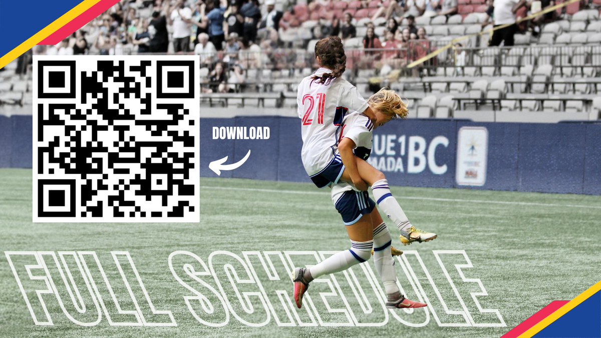🗓 The 2024 League1 BC schedule has dropped! 😃 You can download the game list through the QR code below, or by visiting our website 👉 sport.li/nk-L1BC24S #L1BC