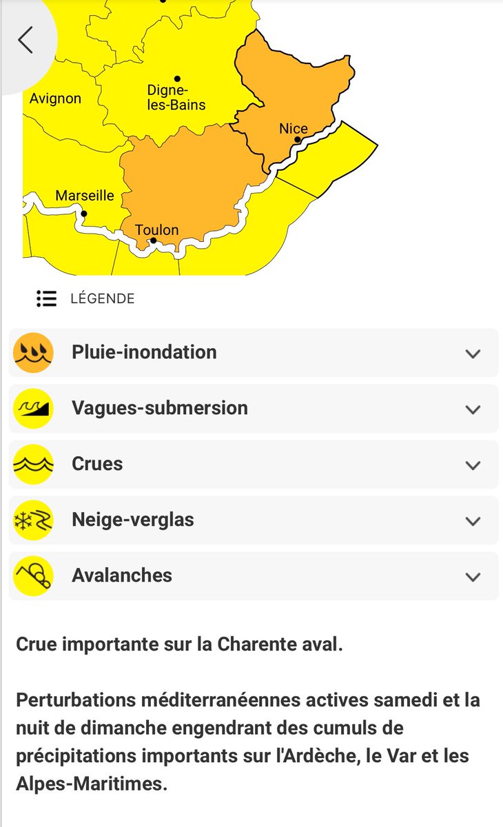 villedemougins's tweet image. [ALERTE MÉTÉO]
🟠 Ce samedi, @meteofrance a placé les Alpes-Maritimes en #VigilanceOrange #PluieInondation&quot; à partir de la fin d’après-midi

🟡 Et en #VigilanceJaune #Crues #NeigeVerglas #Avalanches et #VagueSubmersion&quot;

⛈️ Les pluies se renforcent samedi en cours de matinée et…