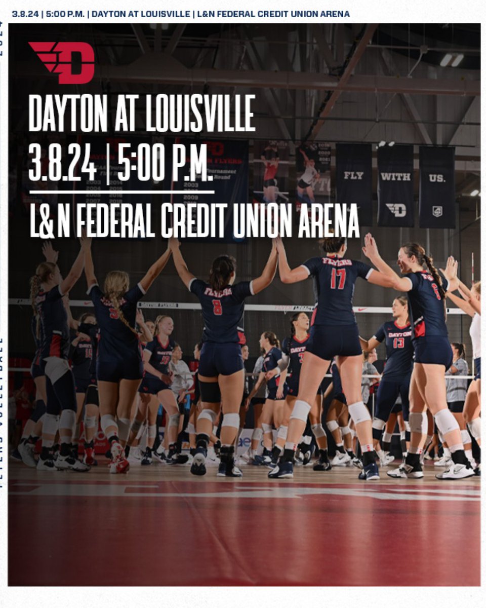 #GAMEDAY‼️ #UDVB vs. Louisville 📍- Louisville, KY 🏟️- L&N Federal Credit Union Arena ⏰- 5:00 p.m. #UDVB // FlyerLegacy