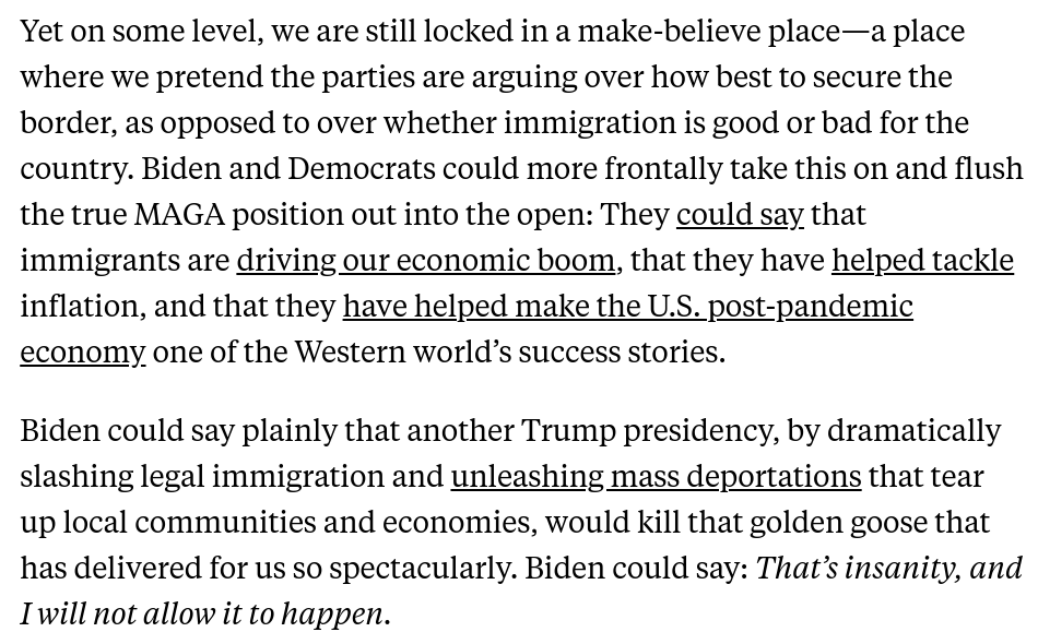 Coda: Biden and Dems have a really good argument they could be making on immigration. I've pasted it below. (h/t @paulkrugman) newrepublic.com/article/179682…