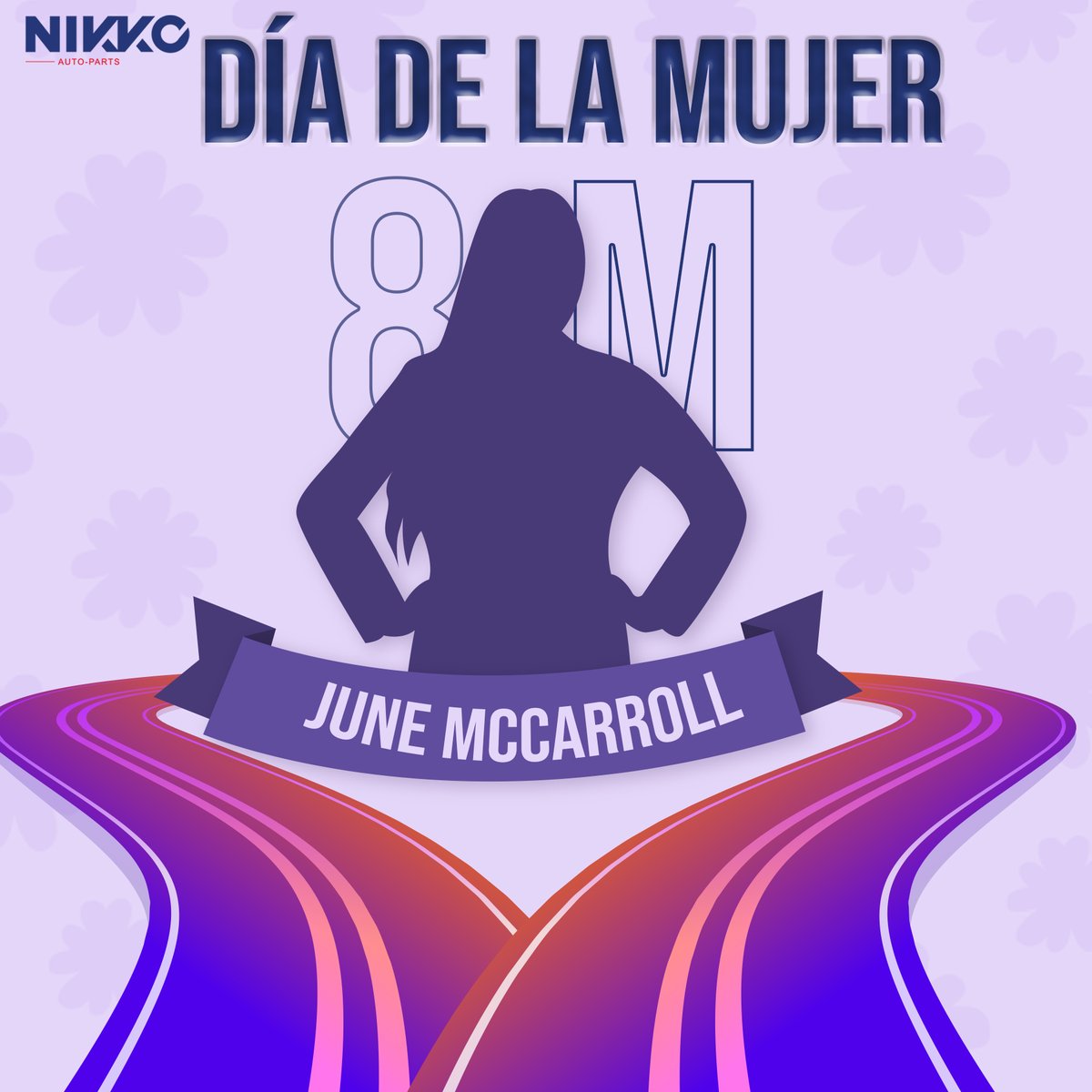 Sabías qué las marcas viales fueron invento de la Dra June McCarrol? En 1924 se aprobó su idea y se pintaron 5,630 km de líneas consolidando una de las medidas de seguridad vial más efectivas #8M #InspireInclusion #NikkoAutoparts reconocemos y celebramos los logros de las mujeres