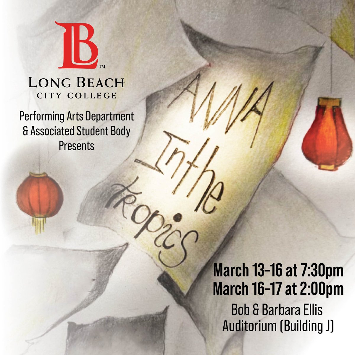 🎭 Feel the passion and drama of “Anna in the Tropics” with us at LBCC! Catch this captivating performance by our amazing student actors from March 13-16 at 7:30pm & March 16-17 at 2:00pm at the Bob & Barbara Ellis Auditorium. Can’t wait to see you there!