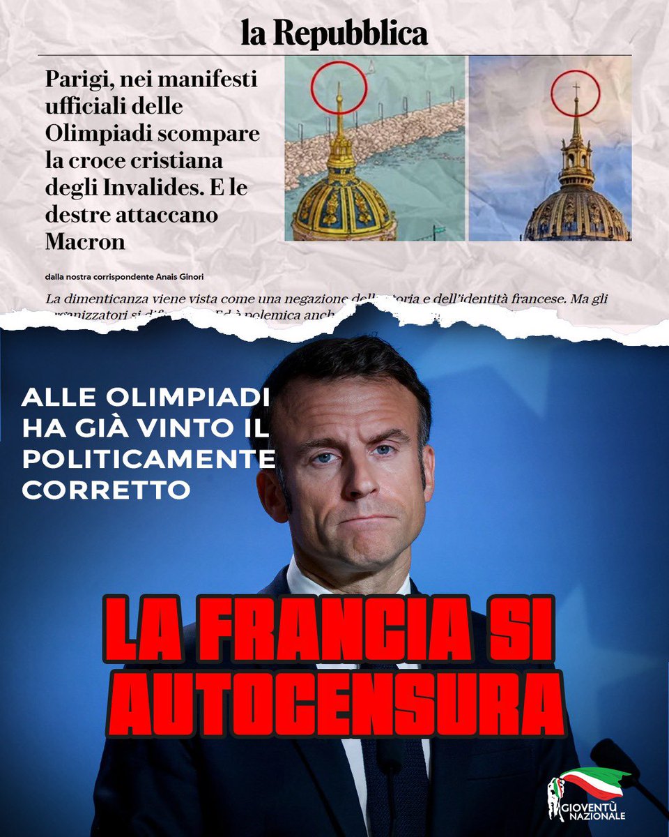 Dimenticanza o censura? 

Alle olimpiadi ha già vinto il politicamente corretto! 

#olimpiadi #Francia #macron
