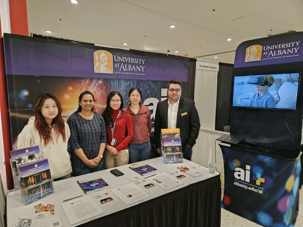 AI Plus booth is up and running at #somos 2024 conference at the Empire Plaza in Albany @ualbany