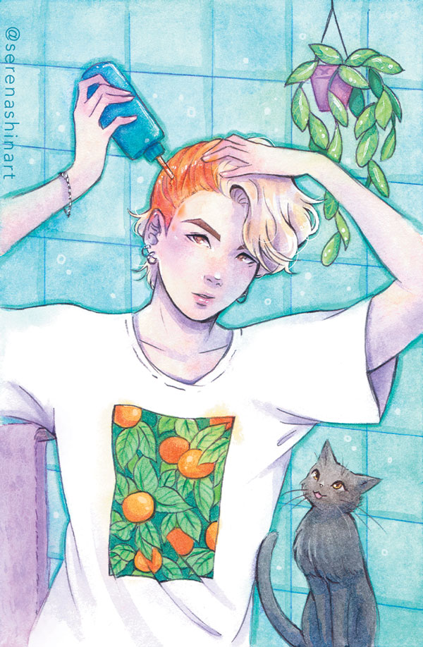 Becoming a tangerine 🍊🐈‍⬛ 
Happy Yoongi day!~♡  #HappySUGADay #bts