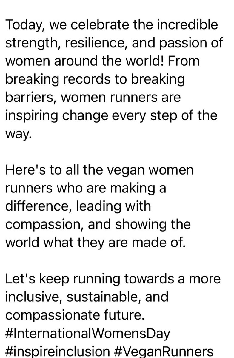 Happy #InternationalWomensDay to all our wonderful & inspiring women Vegan Runners 🌱🏃🏼‍♀️ 💚🖤