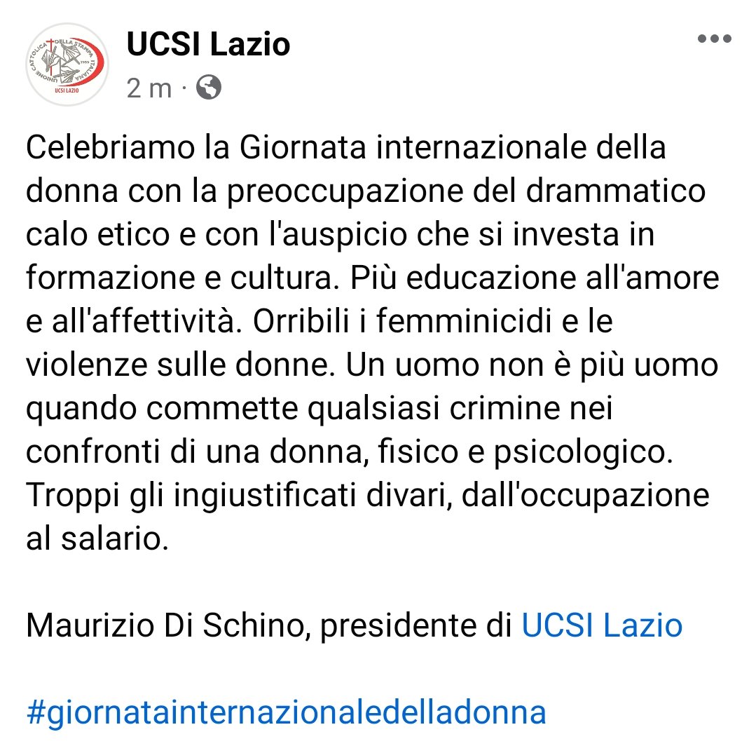 Il presidente @mauridischino sulla #giornatainternazionaledelladonna #giornaliste